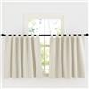 KGORGE Tende con Passanti Termiche Isolanti per Interni 2 Pezzi 140x100cm(LxA) Tende Oscuranti per Cucina Curtains Corte per Finestra Moderne, Beige Chiaro
