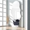 BST FURNH Specchio a figura intera 120x59 cm senza cornice, forma irregolare, bianco - Per camera da letto, bagno, soggiorno, toeletta e parete