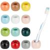 AHANDMAKER 12 pz Piccolo Mini Spazzolino In Ceramica Portaspazzolino Multicolore Ceramica Fatto a Mano Bagno Spazzolino Titolari Set Elegante Mini Ceramica Spazzolino Da Spazzolino Stand per Bagno