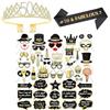 REYOK 50 Anni Corona e Fascia di Cristallo Strass,Photo Booth Gadget Oro Nero Kit, Ragazza Diadema Fusciacca e Fotografiche Accessori per Compleanno Decorazioni Regalo per 50Festa Addobbi Donne