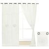 emmevi Tende Finestre Porta Interno Cuore Tessuto Lino Bianco Coppia 2 Pz Più Misure mod.TENDA PIZZO 140X290