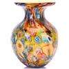 LCCCK Vaso Rotondo in Vetro Giallo per Decorazione Domestica, Vaso Soffiato a Mano per Fiori, Vasi in Vetro Artistico Colorato Boho per Tavola da Pranzo Moderna, Pezzi Centrali Funky per Ufficio, Piano di