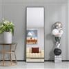 JYNVO Specchio per tutto il corpo, 180 x 80 cm, specchio da terra rettangolare, cornice in lega di alluminio, specchio da terra, vetro antifrantumi, per camera da letto, soggiorno, ingresso, Nero