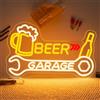 NYXEN Bar Garage Neon Targa Beer Garage LED Targa Bar Scritta Led Officina Neon Sign per Man Cave Bar Auto Room Club Discoteca Bar Casa Bar Decorazione Regalo per Padre Marito