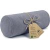 Totsy Baby Cuscino cilindrico per cervicale lombare e ginocchia per letto o divano 40x15 cm - cuscini cilindrici per corpo e yoga in schiuma con fodere in Oeko-Tex color jeans Velluto a coste