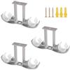 Ufurmate - 3 pezzi di staffe doppie per aste delle tende, in lega di alluminio, con montaggio a soffitto, supporti per tendaggi per aste delle tende da 24-30 mm (grigio)