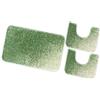 emmevi Tappeto Bagno Set 3 Pezzi Parure Morbido Girowater Assorbente Shaggy Retro Antiscivolo Verde