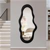 BST FURNH Specchio Nuvola a Figura Intera Nero - Specchio da Parete con Cornice in Velluto (112x54cm) - Specchio di Design Unico per Camera da Letto, Bagno e Soggiorno - Estetica Soft & Chic