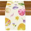 Aitsite Runner da tavola per Pasqua, coniglio, uovo di Pasqua, runner da tavola primavera, lavabile, impermeabile, moderno, decorazione per feste (uovo di Pasqua, 40 x 180 cm)