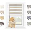 MARDOM HOME Tenda a rullo per finestre Day & Night Naturale, veneziana, per finestre interne, montaggio rapido, perfetta oscuramento (beige, 92,5 x 215 cm (larghezza del tessuto: 88,5)