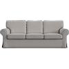 MASTERS OF COVERS Copridivano Adatto a IKEA 3 Posti Ektorp in Cotone Fatto a Mano - Grigio 218x88x88cm
