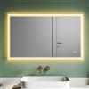 SUNXURY Specchio con illuminazione, grande, 100 x 60 cm, con anti-appannamento, specchio da parete a LED, 3 colori, dimmerabile, CRI>95