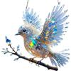 Qzdtue Glass Bird Ornament, Stained Window Decor, Acrylic Hummingbird Sun Catcher, 2D Flat Crystal Pendant, Shiny Hanging Accent, for Colorful Home Display, Wedding Gift Animal Art