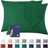 Vielit Federa 70 x 90 cm, verde, morbida, 70 x 90 cm, set di 2 federe decorative in microfibra, per cuscini 70 x 90 cm, certificato ecologico, resistente e ipoallergenico