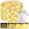 btfarm 5 m 50 LED catena di luci a batteria con timer, mini catena luminosa interna dimmerabile, 8 modalità, impermeabile, funzionamento a batteria, porta USB per Natale, feste, camera da letto