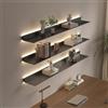 DLLDQBD Mensole Da Parete Sospese Con Luce A Led, Mensole Illuminate Montate In Metallo Per Bancone Bar E Bagno, Mensole Portaoggetti Che Emettono Luce Per L'arredamento Della Casa(Size:120x23cm,Color:Nero)