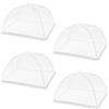 CATELL 4 Pezzi Coprivivande a Rete Pieghevole Anti Insetti, Copertura Alimentare Pieghevoli Riutilizzabili Retine Copri Alimenti 32x32cm per Cibo Barbecue Frutta Campeggio Picnic (Bianco)