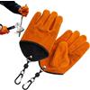 zwxqe Camping Gloves, Heat Resistant Gloves Grilling, Sturdy Anti-Slip Oven Mitts, 9.25x5.51 inches Comfortable for Fishing, Outdoor Kitchen, Fireplace Activities