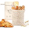 Ecofocet 2 pezzi Sacchetto pane cera d'api,43×33 cm Tela cerata per pane,Sacchetti cera d'api per alimenti,con chiusura con fibbia/cerniera,per lievito madre e prodotti da forno (Zip A)