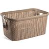 Acan Plastic Forte - Cesto portabiancheria rettangolare stile vimini, pongo tutto in plastica, disponibile in 4 colori per scegliere il meglio 53,5 x 36 x 26,5 cm (marrone)