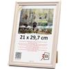 3-B Cornice portafoto Mori - Bianco con venature ottiche del legno - 21 x 29,7 cm (A4) - Cornice in legno, cornice per documenti con vetro acrilico