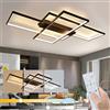 GBLY Plafoniera LED Moderna - Soggiorno, Camera, Cucina - Nera, 100x70x8cm, 51W, 4080lm, Dimmerabile con Telecomando