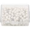Jwthee Spilli da cucito, 200 pezzi, spilli dritti corti, spilli per quilting con testa a sfera perlata, con scatola di immagazzinaggio, spilli dritti per corsetti in tessuto, tessuti da (Bianco)