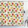 ABAKUHAUS Natale Tenda da Doccia, Balls tradizionali, Tessuto Set di Decorazioni per il Bagno con Ganci, per la vasca da bagno, 175 cm x 240 cm, Rosso Senape