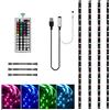 HOUHUI Striscia LED USB, 4 pezzi, 0,5 m/2 m, retroilluminazione per TV con telecomando, RGB 5050 LED per PC, monitor, home theater, decorazione fai da te