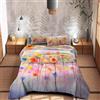 IlGruppone Completo Letto Lenzuola 100% Cotone Set Lenzuolo Moderno sotto sopra Federe Due Stampe in Altissima Definizione - Dis2Acquarello - Matrimoniale