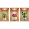 IGTOPS Adesivi decorativi, simulazione 3D, autoadesivi per pittura di piante e fiori, piante in vaso e pittura decorativa di scale e corridoi, adesivi da parete impermeabili e anti-appannamento (D, 40 x 60 x