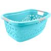 KiNDERWELT Cesto portabiancheria di alta qualità, 50 l, forma ergonomica, manici morbidi al tatto, grande cesto blu acqua