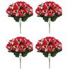 KHIronHive Fiori artificiali del pensiero 35 cm, composizioni floreali multicolore decorative con steli flessibili per casa, giardino, feste, matrimoni, interni ed esterni, set da 4 pezzi (rosso anguria)