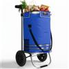 Juskys Carrello Portaspesa 3in1 con 2 Ruote per la Spesa - Sacco da 56 L Rimovibile - Carrello Pieghevole e Moderno - Blu Scuro
