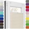 Estika Tenda plissettata senza forare - 40 x 50 cm - Beige - per interni, per finestre, tessuto semi-trasparente, protezione solare, privacy, fissaggio a morsetto (Klemmfix)