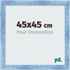 yd. Your Decoration - Cornice 45x45 cm - Blu Acceso Spazzato - Decorativa Parete in Legno con Vetro in acryl - Antiriflesso - 45x45 Cornice - Pisa