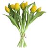 EnixwH 7 Pezzi Tulipani Finti Realistici Fiori Finti Piante Finte che Sembrano Vere Tulipani Artificiali per Bouquet Nozze Decorazione Tavolo Casa Feste Uffici Hotel Fai Da Te (Giallo)