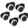 Xbshmw Rotelle per Sedie da Ufficio Mute Senza Stelo - 50 Mm, Ricambio, Diametro Foro 8 mm, Girevoli a 360 Gradi, 5 Pezzi Universali, Nero e Bianco