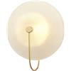 UOPYNE Applique da parete vintage a LED, lampade da parete Vanity con paralume in vetro, lampada da parete for interni a cerchio creativo for soggiorno, camera da letto, bagno, scala, nero/oro ( Color : Gold