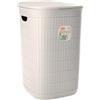 Sicignano Casalinghi Ingrosso Casalinghi Sicignano Portabiancheria Domus 50 Lt in Plastica Riciclata ? Contenitore Salvaspazio con Coperchio, Design Moderno, 37x36x56h cm ? Made in Italy (Bianco Polvere)