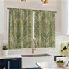 Generic Tende da cucina con tulipani, fiori primaverili crisantemo cuore primavera verde tende da cucina per finestre per tende da finestra sopra il lavandino 66 x 114 cm