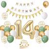 UDRKFOPK Compleanno 14 Anni Bambina Avocado Verde,Palloncini 14 Anni Bambina,14 Anno Compleanno Bambina,Palloncini 14 Anni Bambina,Decorazioni Compleanno 14 Anno per Bambine Bambini Decorazioni Festa