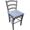 Russo Tessuti 6 Cuscini Sedie Cucina Coprisedia Imbottiti Laccetti Celeste Azzurro Cielo