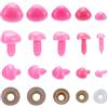 GORGECRAFT 5 Misura 150 Pezzi Nasi di Plastica per Bambole di Sicurezza per Animali con Rondelle Naso di Orso Rosa 16/15/14/11/8mm per Burattini Amigurumi Peluche Animali di Peluche Bambole