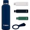 Exllena Borraccia Termica 500 ml - Bottiglia Termica Doppio Vuoto Mantenere Calore/Freddo - Senza BPA - 100% A Tenuta Stagna con Anello per Tote (Blu Navy)
