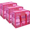 Vieshful Borsa portaoggetti trasparente per vestiti, 90 l, con cerniera, confezione da 3 pezzi, organizer colorato in vinile per piumone, coperte, biancheria da letto, piumino, borse trasparenti per