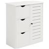 Relaxdays Armadio da Bagno Relaxdays, A x L x P: 80 x 60 x 30 cm, 3 cassetti e vani, Mobile per Bagno, Ingresso, Cucina, Bianco