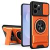 HAONANDE custodia per Xiaomi Poco X5 Pro/Redmi Note 12 Pro 5G con ring stand magnetico, cover militare antiurto con protezione fotocamera scorrevole compatible with MagSafe ricarica wireless Arancione