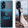 KARTXITAI Cover Personalizzata Compatibile con Oppo A1 5G/A98 5G con Foto Testi logo,Custodia Morbido TPU Silicone Gel Trasparente Custom Case con Immagine,Testo+1 x Cinturino Universale