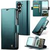 FERLAN Cover per Samsung Galaxy Z Fold 8 Wide+ 2 Pezzi Vetro Temperato,Antifurto,supporta ricarica wireless,in pelle multifunzione,chiusura magnetica con chiusura anti-urtoblu,verde